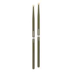 Promark RBH595AW-GREEN Rebound 5B Painted Hickory Acorn Wood Tip Trommestikker (Army Green)