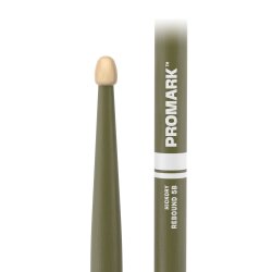 Promark RBH595AW-GREEN Rebound 5B Painted Hickory Acorn Wood Tip Trommestikker (Army Green)