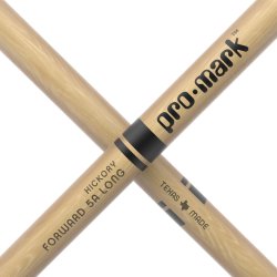 Promark TX5ALW Classic Forward 5A Long Lacquered Hickory Oval Wood Tip Trommestikker 