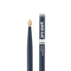 Promark TX5AW-BLUE Classic Forward 5A Painted Hickory Oval Wood Tip Trommestikker (Navy Blue)