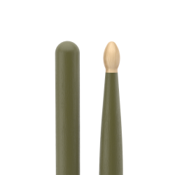 Promark TX5AW-GREEN Classic Forward 5A Painted Hickory Oval Wood Tip Trommestikker (Army Green)