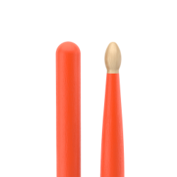 Promark TX5AW-ORANGE Classic Forward 5A Painted Hickory Oval Wood Tip Trommestikker (Bright Orange)
