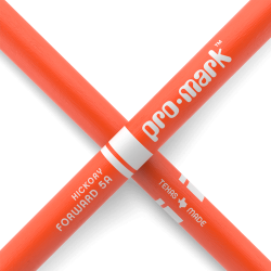Promark TX5AW-ORANGE Classic Forward 5A Painted Hickory Oval Wood Tip Trommestikker (Bright Orange)