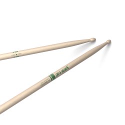 Promark TXR5AW Classic Forward 5A Raw Hickory Oval Wood Tip Trommestikker