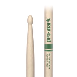 Promark TXR5AW Classic Forward 5A Raw Hickory Oval Wood Tip Trommestikker