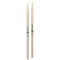 Promark TXR5BN Classic Forward 5B Raw Hickory Oval Nylon Tip Trommestikker 