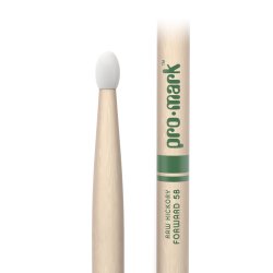 Promark TXR5BN Classic Forward 5B Raw Hickory Oval Nylon Tip Trommestikker 