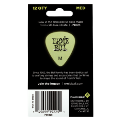 Ernie Ball EB-9225 Glow-In-The-Dark Pick Medium (12 stk)
