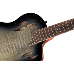 Ortega RTPG-LS1 TourPlayer Serien Nylonstrenget Guitar m/mikrofon, thin body &amp; slim neck inkl. taske (Grey Burst)