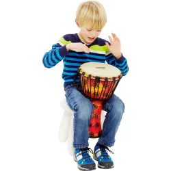 NINO Percussion NINO-PDJ1-S-G Small Rebtunet Syntetisk Djembe m/gedeskind (�20cm, Sunshine)