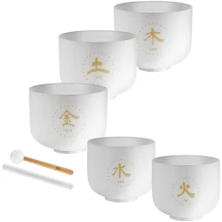 Meinl Sonic Energy TCMCSBSET5 4-delt TCM Hvid-Frosted Krystal Five Elements Syngesk�l S�t inkl. tasker, sleeves &amp; tilbeh�r