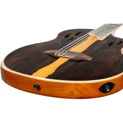Ortega RTP-LTD TourPlayer Serien Nylonstrenget Guitar m/mikrofon, thin body &amp; slim neck inkl. taske (Ziricote Gloss)