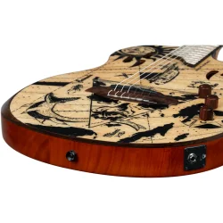 Ortega RTPG-LS2  TourPlayer Serien Nylonstrenget Guitar m/mikrofon, thin body &amp; slim neck inkl. taske (Bermuda)