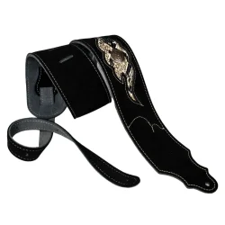 Franklin Strap 8S1B-BK-SN Sculpted Suede-Snakeskin Leather 2.5� Ruskind m/slangeskindl�der Guitarrem