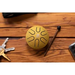 Meinl Sonic Energy PSTD3GOM 3" Pocket Steel Tongue Drum (A-dur, OM, guld) inkl. k�lle