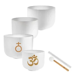 Meinl Sonic Energy CSBSETOM4 4-delt OM Hvid-Frosted Krystal Syngesk�l S�t inkl. tasker, sleeves &amp; tilbeh�r