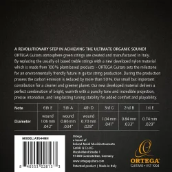 Ortega ATG44NH Atmosphere Green Hard Tension 4/4 Klassisk Guitar Strenges�t 