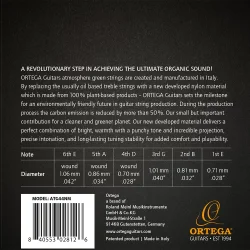 Ortega ATG44NM Atmosphere Green Medium Tension 4/4 Klassisk Guitar Strenges�t 