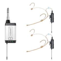Acemic Q2/H1 Trdls Headset Mikrofon st m/trdls sender inkl. kuffert (2 mikrofoner + 1 modtager)