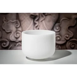 Meinl Sonic Energy CSB10G Hvidfrosted Krystal Syngesk�l (10"/25cm, 432 Hz, Node G4, Hals Chakra)