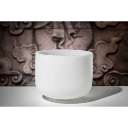 Meinl Sonic Energy CSB12E Hvidfrosted Krystal Syngesk�l (12"/30cm, 432 Hz, Node E4, Navle Chakra)