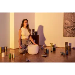 Meinl Sonic Energy CSB12F Hvidfrosted Krystal Syngesk�l (12"/30cm, 432 Hz, Node F4, Hjerte Chakra)