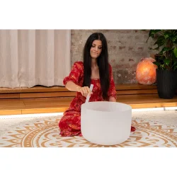 Meinl Sonic Energy CSBM16D3 16" Hvid-Frostet Krystal Syngesk�l (D3, 440 Hz, Sacral Chakra)