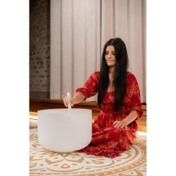 Meinl Sonic Energy CSBM16D3 16" Hvid-Frostet Krystal Syngesk�l (D3, 440 Hz, Sacral Chakra)