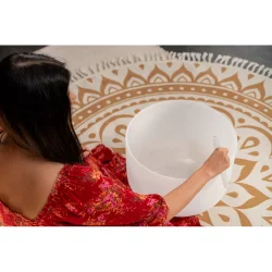 Meinl Sonic Energy CSBM16D3 16" Hvid-Frostet Krystal Syngesk�l (D3, 440 Hz, Sacral Chakra)