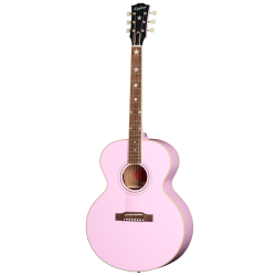 Epiphone J-180 LS P Inspired by Gibson Custom Western Guitar m/pickup inkl, kuffert (pink)