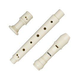 Cascha EH-3909 Sopran Plastik Blokfljte m/barok greb inkl. stofpose &amp; rengringsstang (elfenben)