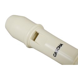 Cascha EH-3909 Sopran Plastik Blokfljte m/barok greb inkl. stofpose &amp; rengringsstang (elfenben)