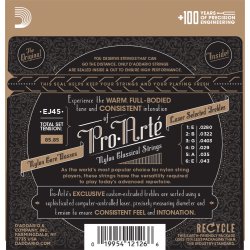 D'Addario Fretted EJ45 Pro Art Nylon Normal Tension Klassisk Guitar Strengest