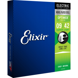  Elixir 19002 Optiweb Coated El Guitar Strenge Light 09-042