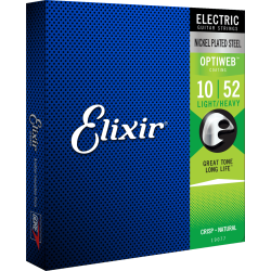  Elixir 19077 Optiweb Coated El Guitar Strenge Light/Heavy 010-052