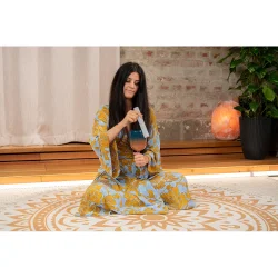 Meinl Sonic Energy ESOLCSB528 11.5cm Essence Solfeggio Crystal Singing Bowl Mi 528 Hz (Sunrise Blue)