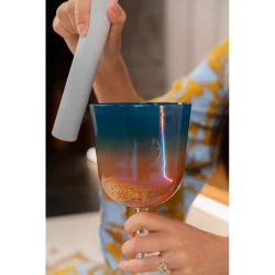 Meinl Sonic Energy ESOLCSB528 11.5cm Essence Solfeggio Crystal Singing Bowl Mi 528 Hz (Sunrise Blue)