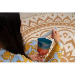 Meinl Sonic Energy ESOLCSB528 11.5cm Essence Solfeggio Crystal Singing Bowl Mi 528 Hz (Sunrise Blue)