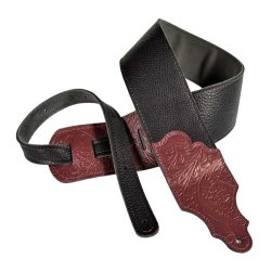 Franklin Strap FSWT-BK-R Tooled Glove Leather 3" L�der m/tooled end tabs Guitarrem/�Skulderrem