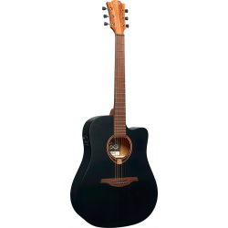 L�G T70DCE-BLS Dreadnought Black Cutaway Acoustic-Electric