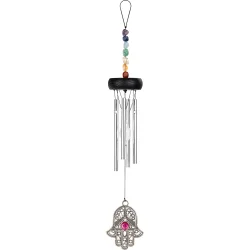 Meinl Sonic Energy HCC12MINI Mini Hamsa Chakra Chimes (30 Cm, 65 Gram, S�lv, Syv Chakrafarvet Sten) 