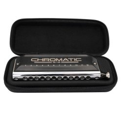 Cascha HH-2290 Kromatisk 12-48 Mundharmonica 12 huller med 48 toner (C4 - D7) inkl. etui &amp; pudseklud