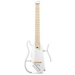 Donner HUSH-I PRO Silent Travel Elektrisk Guitar m/18 indbyggede effekter inkl. taske &amp; tilbeh�r (Metallic White)