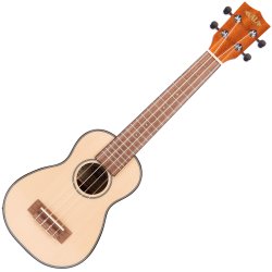 KA-SSLNG. Solid Gran Top Gloss Soprano Ukulele Long inkl. taske