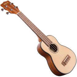 KA-SSLNG. Solid Gran Top Gloss Soprano Ukulele Long inkl. taske