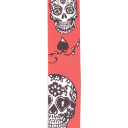 D'Addario Accessories P20W1414 Polyester 50mm Guitarrem (Red Sugar Skulls)