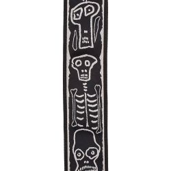 D'Addario Accessories 50PLJS01 Joe Satriani Vvet Nylon 50mm Guitarrem m/Planet Lock (Skull N Bones)