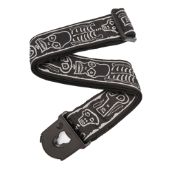 D'Addario Accessories 50PLJS01 Joe Satriani Vvet Nylon 50mm Guitarrem m/Planet Lock (Skull N Bones)