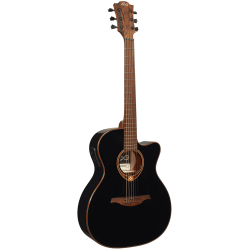L�G T118ACE-BLK Auditorium Cutaway Black Western Guitar med pickup