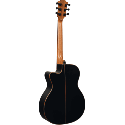 L�G T118ACE-BLK Auditorium Cutaway Black Western Guitar med pickup